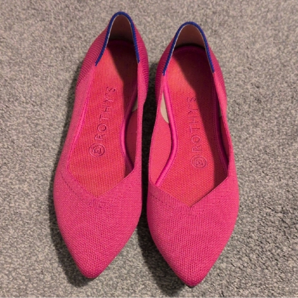 Rothy's Berry Pink Point Flats Size 8 - Picture 7 of 9